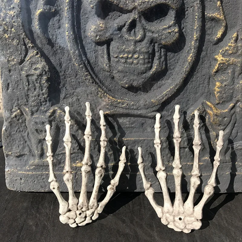 2 пары украшения для Хэллоуина Реалистичная жизнь Скелет Рук пластиковые