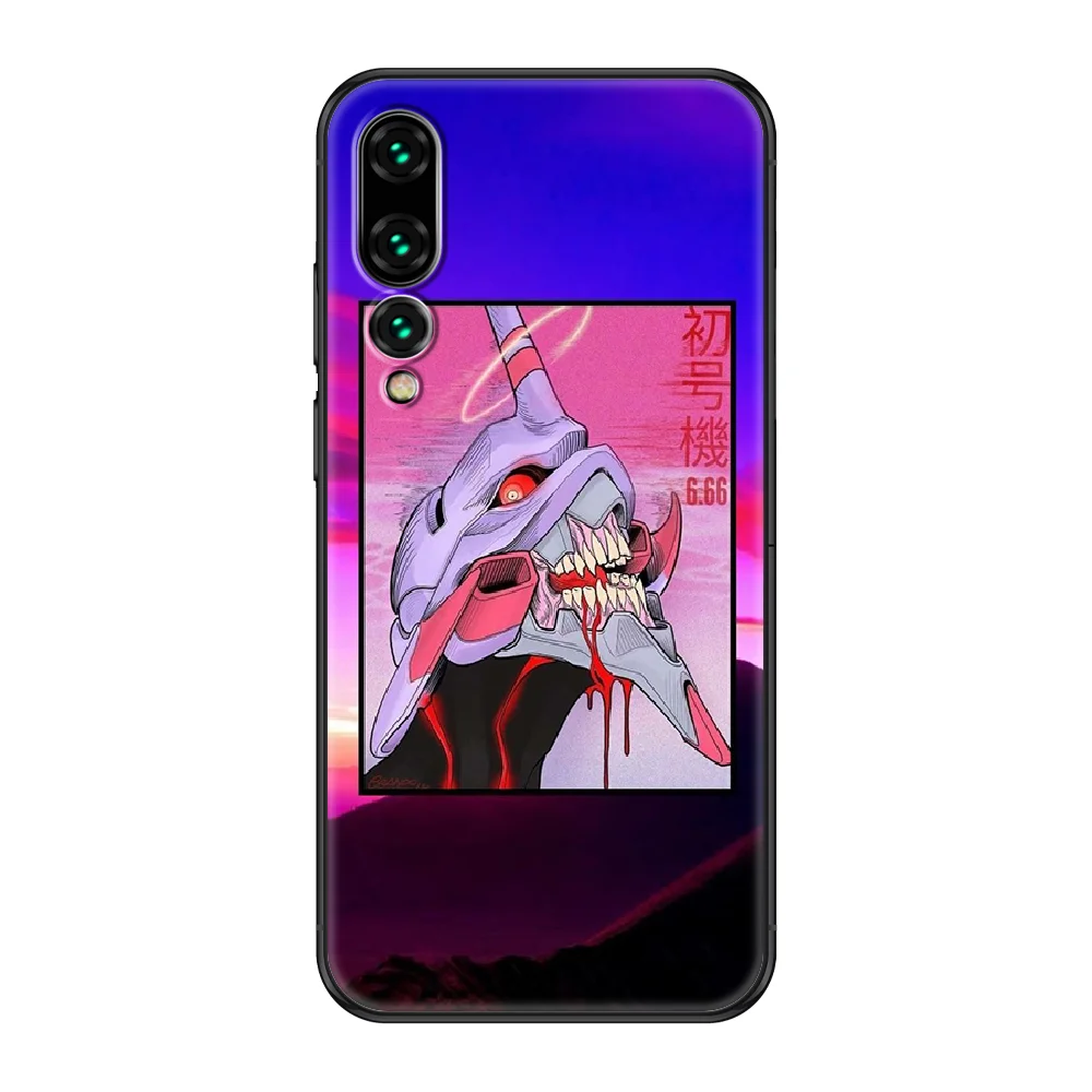 

Anime Genesis Evangelion Phone case For Huawei P 8 10 20 30 Smart Plus 2019 Z Lite Pro 2017 2019 black art cell cover painting