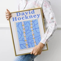 david hockney exhibition prints poster pop art abstract pattern canvas painting wall pictures nordic simple living room decor
