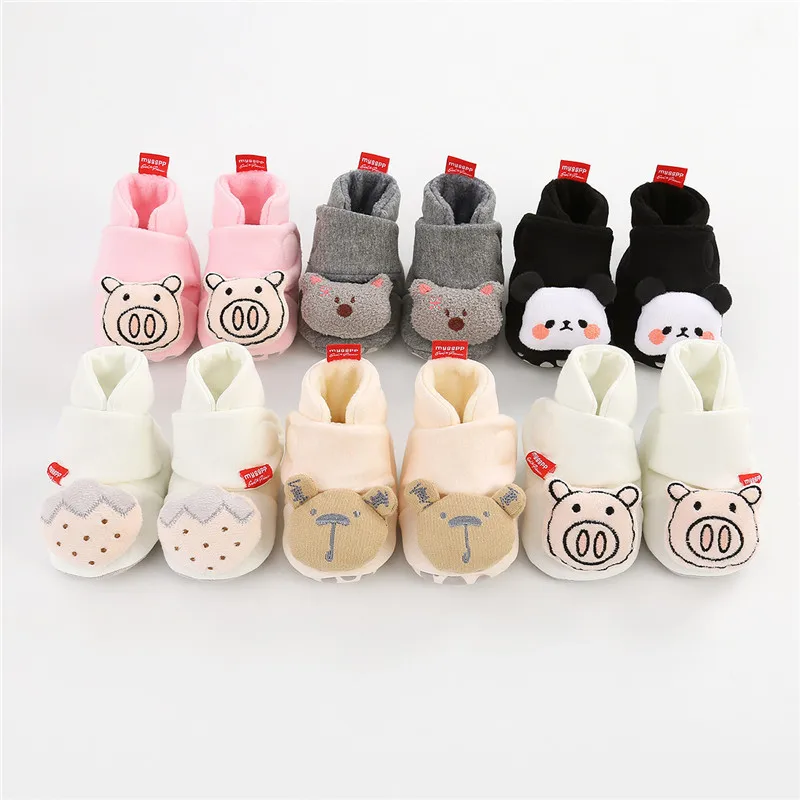 

Winter Warm Newborn Baby First Walker Shoes Soft Cotton Infant Cartoon Boy Girl Prewalkers Babe Footwear Indoor Floor Sneakers