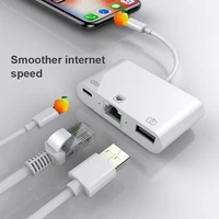 1000m lighting to rj45 ethernet adapter cable for iphone ipad network usb connector cable ethernet adapter phone charge cable