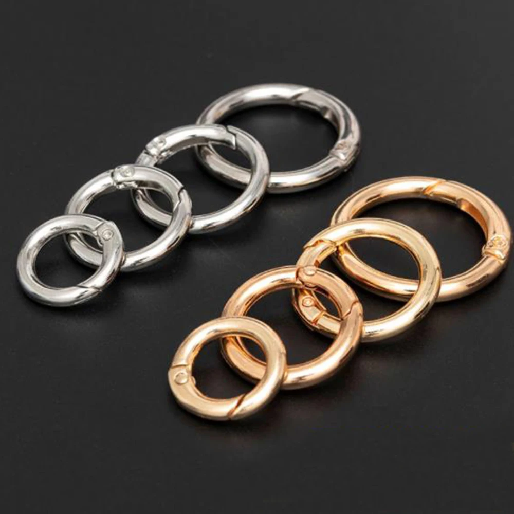 2PCs Metal Spring Gate O Ring Openable Keyring Bag Belt Strap Buckle Dog Chain Snap Clasp Clip Trigger Luggage Leathercraft Acc | Дом и сад