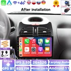 Автомагнитола 2 Din, Android 11, автомобильный мультимедийный плеер для Peugeot 206 2000 -2016, GPS-навигация, Wi-Fi, BT, FM, AM, стерео головное устройство