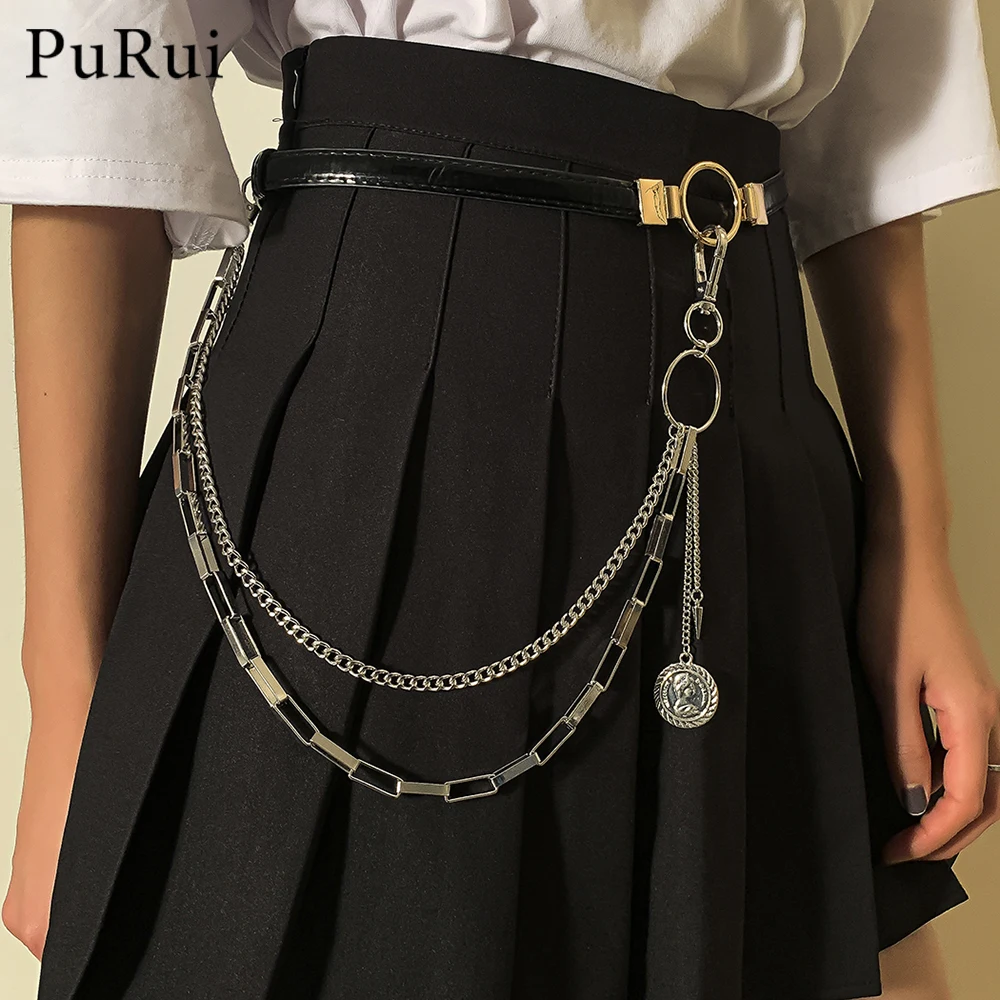 

Punk Trousers Chain Keychain for Women Coin Pendant Pants Chain Multi Layer Belt Waist Chain for Jeans Rock Hip Hop Hook Jewelry