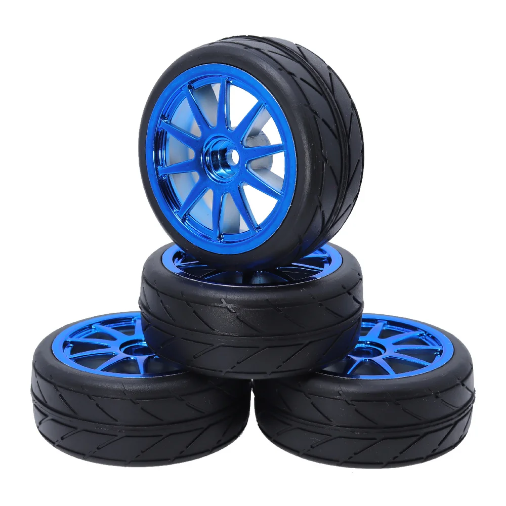 4 шт. 1/10 шины для дорог синий 10 спиц 64 мм колесный обод 12 1:10 HSP HPI Sakura D4 TT01 94122 94123