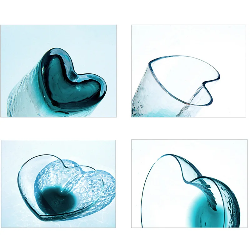 Салатница с сердцем прозрачная стеклянная миска Хрустальная чашка десертные