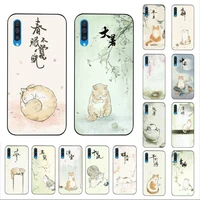 yndfcnb chinese style cute cat phone case for samsung a51 01 50 71 21s 70 10 31 40 30 20e 11 a7 2018