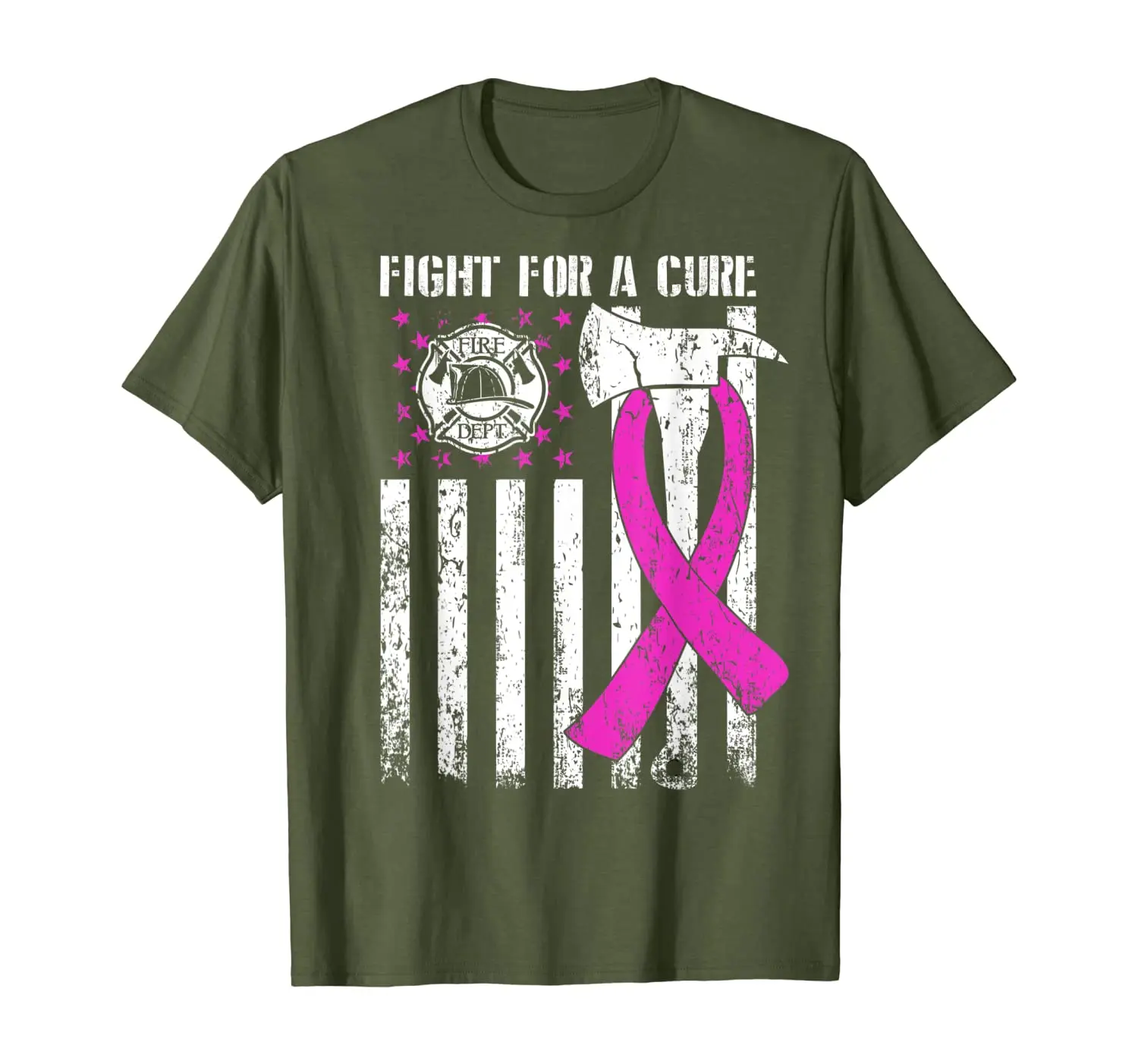 

Fight for a Cure Firefighter shirt Breast Cancer gift T-Shirt