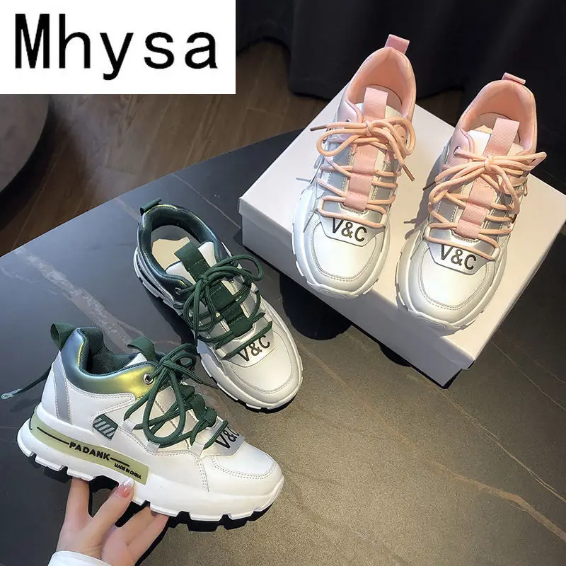 

2021 Spring Woman Shoes New Woman Casual Shoes Platform Walking Comfort Fashion Woman Lace-up Sneakers Woman Vulcanized Shoes