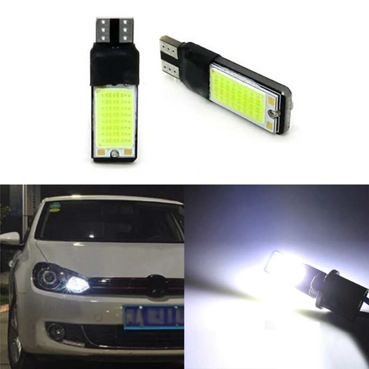 

2 X T10 W5W 194 168 No Error COB Canbus Side Lamp Wedge White Light Bulb 6W LED