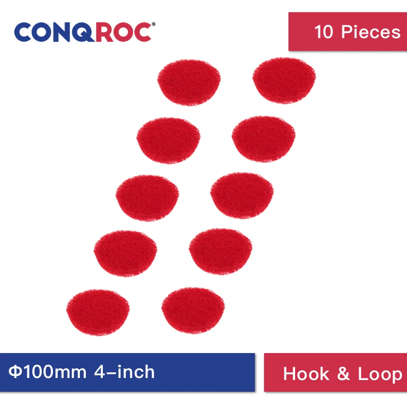 10 шт. 100 мм 4 дюймовые красные чистящие диски липучки мочалки для фруктов овощей