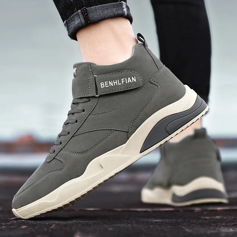 

Korean Style Fashion Plus Velvet Mid-high Sneakers Trendy Shoes Men's Shoes Casual Cotton Shoes Old Shoes Casual Sports Shoes