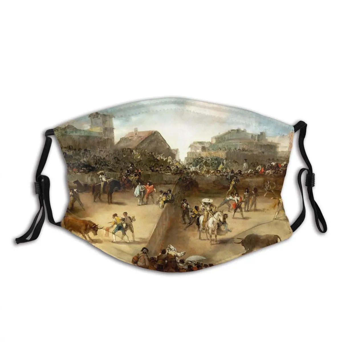 

Francisco Goya Bullfight Spain Non Disposable Mouth Face Mask with Filters Anti Cold Proof Polyester Protection Cover Respirator