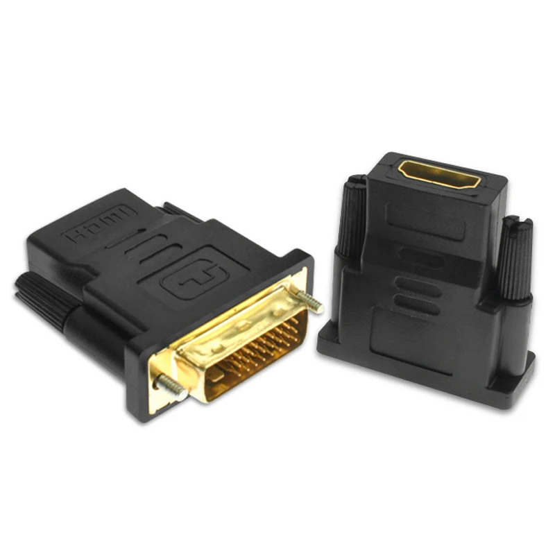 Позолоченный адаптер DVI 24 + 1 Папа HDMI мама конвертер|Компьютерные кабели и разъемы|