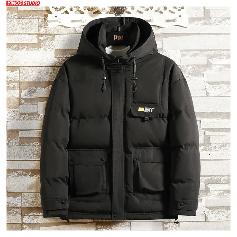 Дропшиппинг 2019 уличная куртка с высоким воротником однотонная карго зимняя