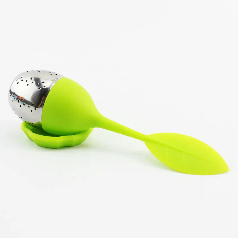 Чайная Ручка фильтра для заварки листьев со стальным шариком силиконовая крышка