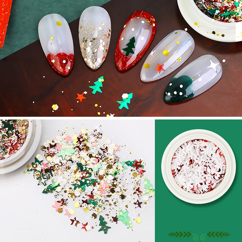 Christams Nail Decoration Art Design Sequins Snowflake Mix Glitter Spangle E1 | Красота и здоровье
