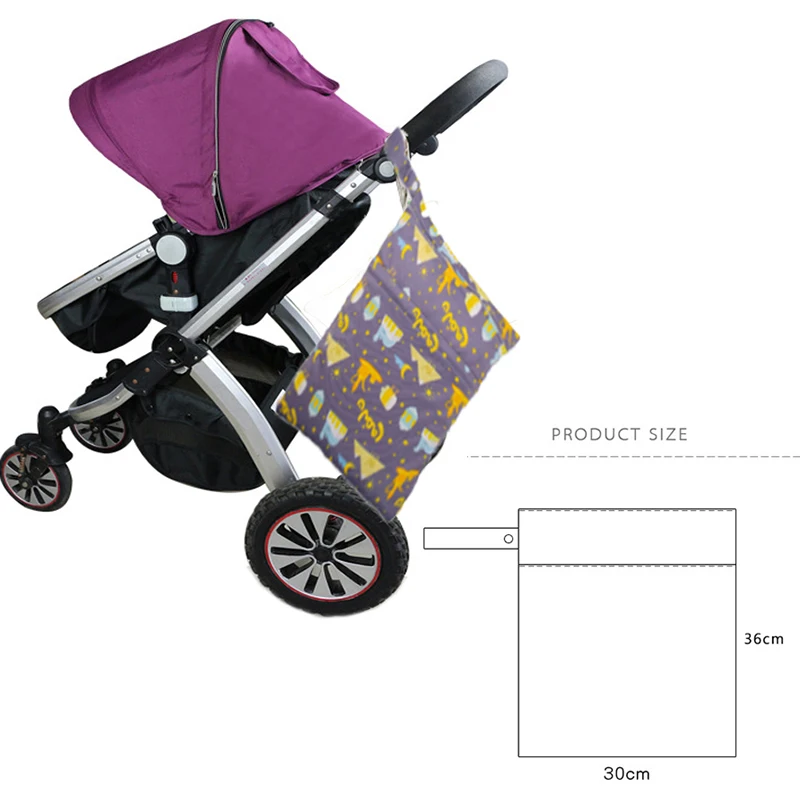 

Baby Diaper Bags Double Zippered Wet/Dry Bag Waterproof Wet Cloth Diaper Backpack Reusable Diaper Cover Diaper Storage Bag