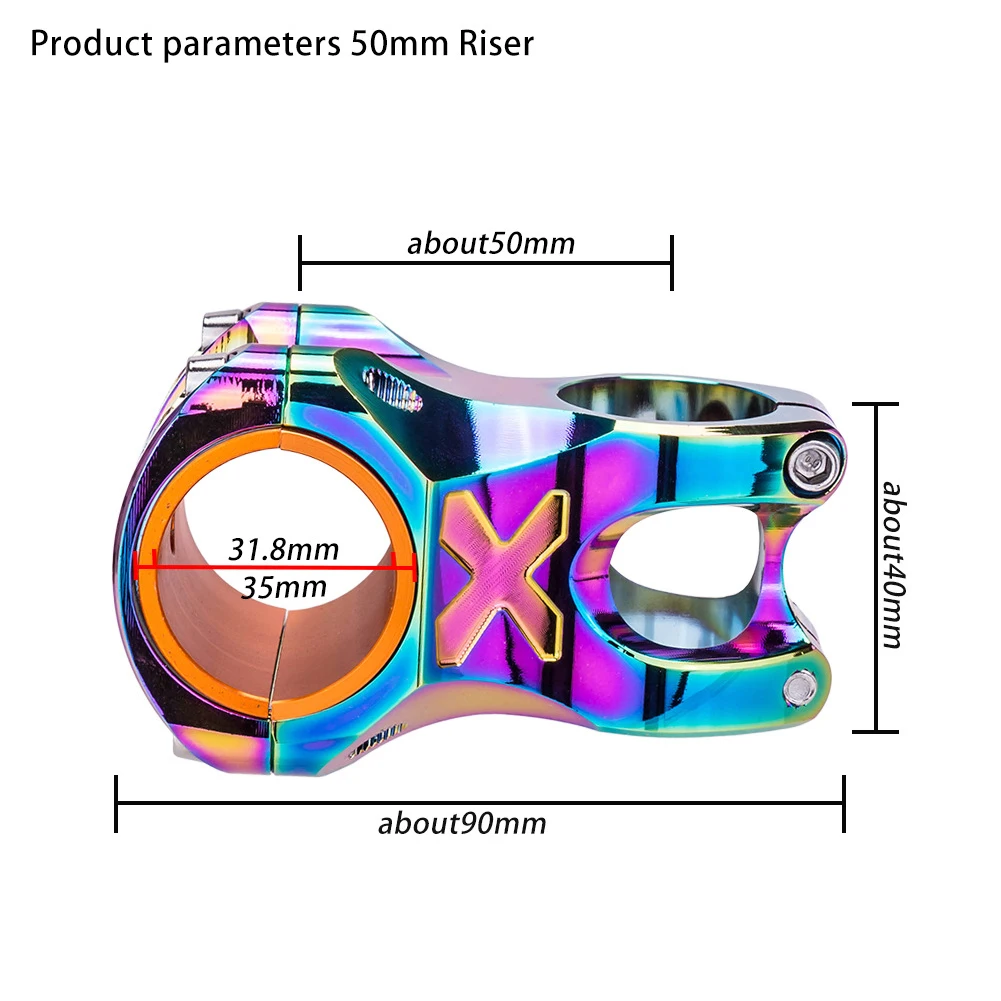 

Mountain Bike 31.8*35mm/50mm Stem CNC Colorful Stem Bike Ultra Light Hollow Stem 28.6mm Short Stem Handlebar Stem