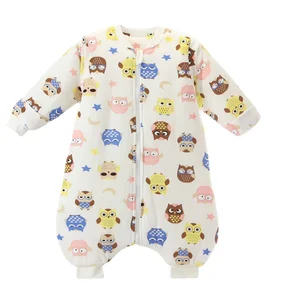 Новинка осенние спальные мешки для маленьких девочек хлопковый костюм для сна для новорожденных с длинным рукавом мультяшный узор для младенцев мальчиков зимние плотные повязки для сна