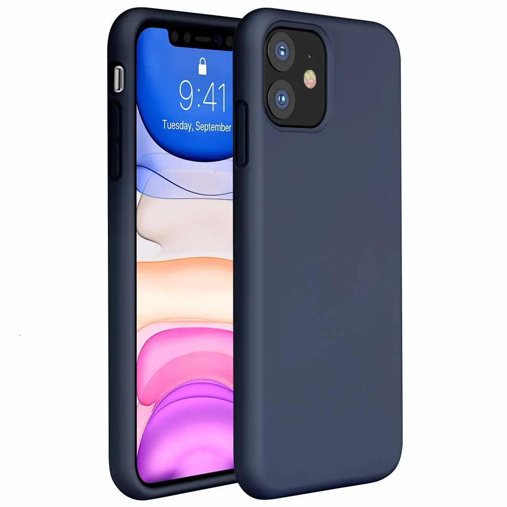 Blue Мягкий Жидкий официальный силиконовый чехол для iPhone 11 Pro Max 8 Plus микрофибра лайнер Противоударный задняя крышка для iPhone X XR Xs MAX XS - Цвет: Blue