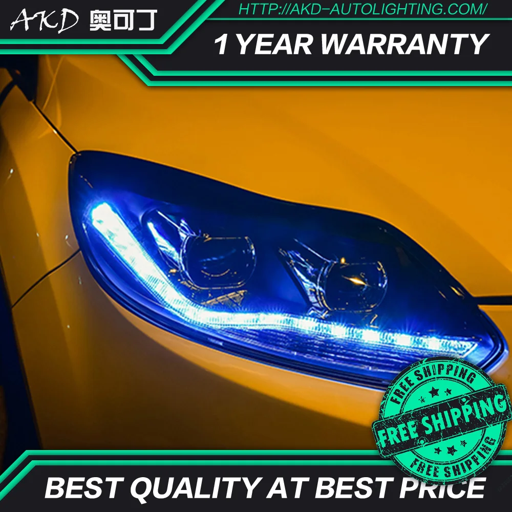 Тюнинг автомобилей AKD фары для Ford Focus 2014 светодиодные DRL ходовые огни биксеноновые