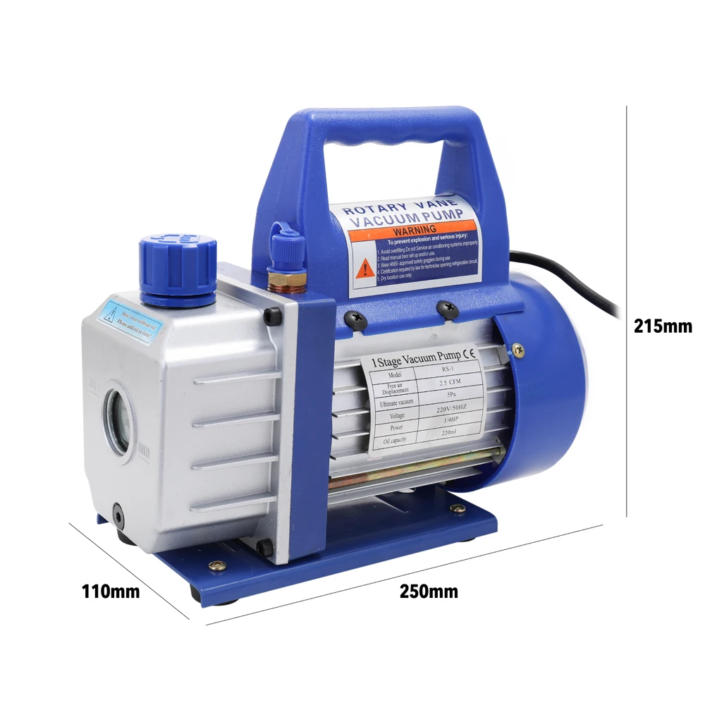 

Electric Single-stage Rotary Vane Vacuum Pump Refrigeration Maintenance Automotive Industrial Vacuum Pump with Oil Mirror Window
