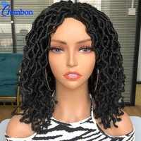 dreadlock faux nulocs short hair afor curly synthetic wig black brown glueless braids hair side part for black women daily party