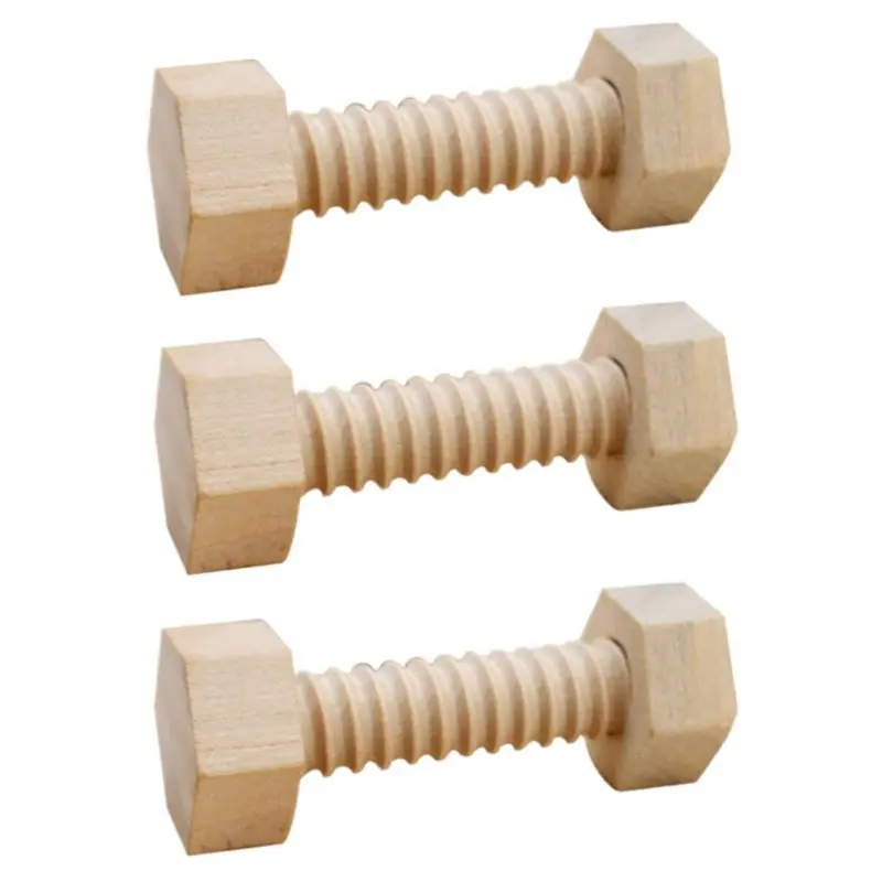

3 Pcs Wooden Screw Nut Building Assembling Blocks Hands-on Teaching Aid Early Educational Puzzle Toys for Child