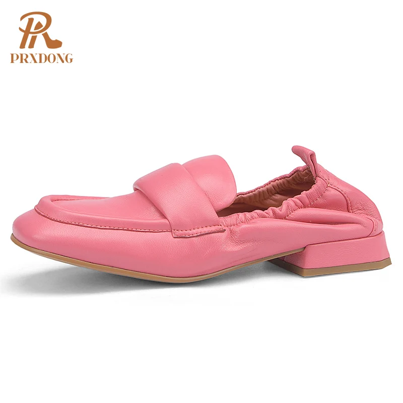 

Женские туфли на низком квадратном каблуке, розовые, белые или черные повседневные лоферы с квадратным носком, весна-лето 2022