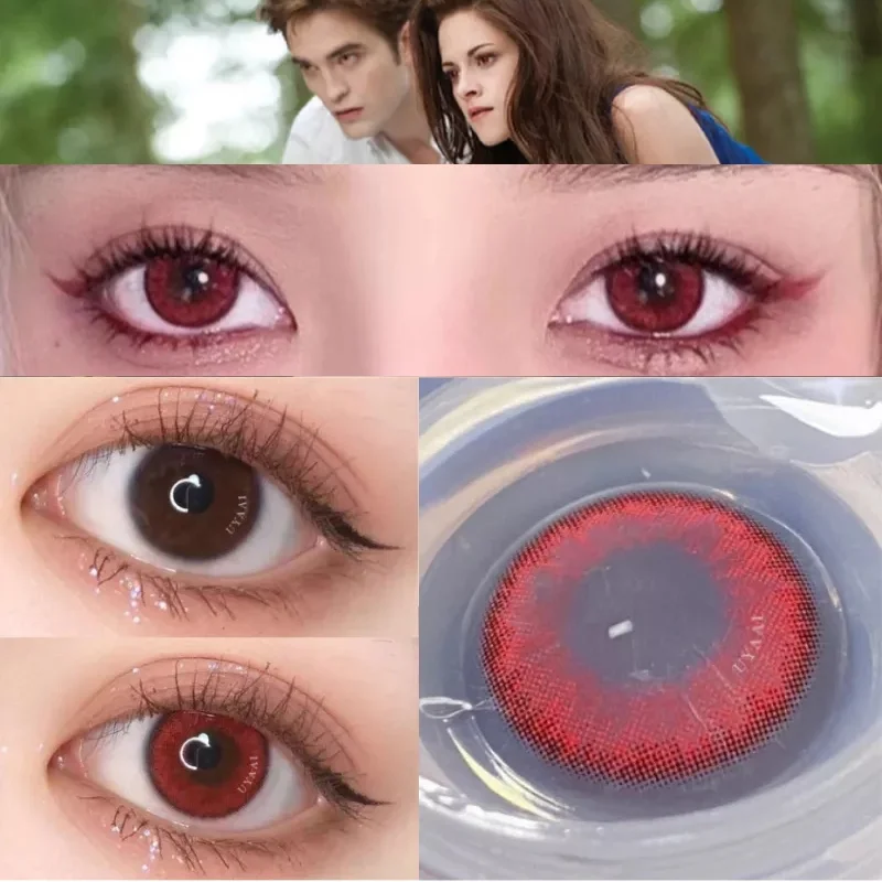 uyaai 2pcspair vampire series twilight eyes vampire eyes red lenses coloed contact lenses for cosplay natural color lens free global shipping