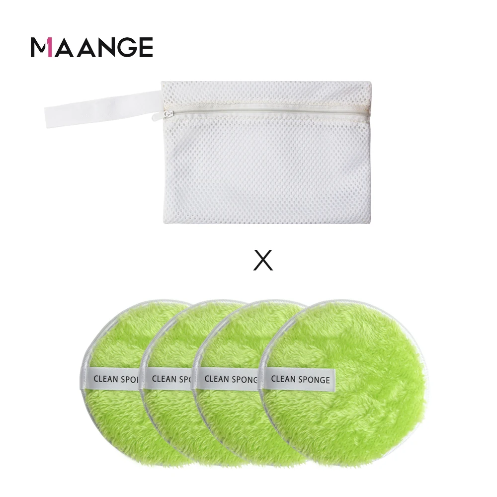 4pcs with bag C 4Pcs Microfiber Makeup Remover Towel With Bag Face Plush Puff Reusable Cleansing Cloth Pads Natural Soft Cleaner Makeup Tools - Цвет: 4pcs with bag C