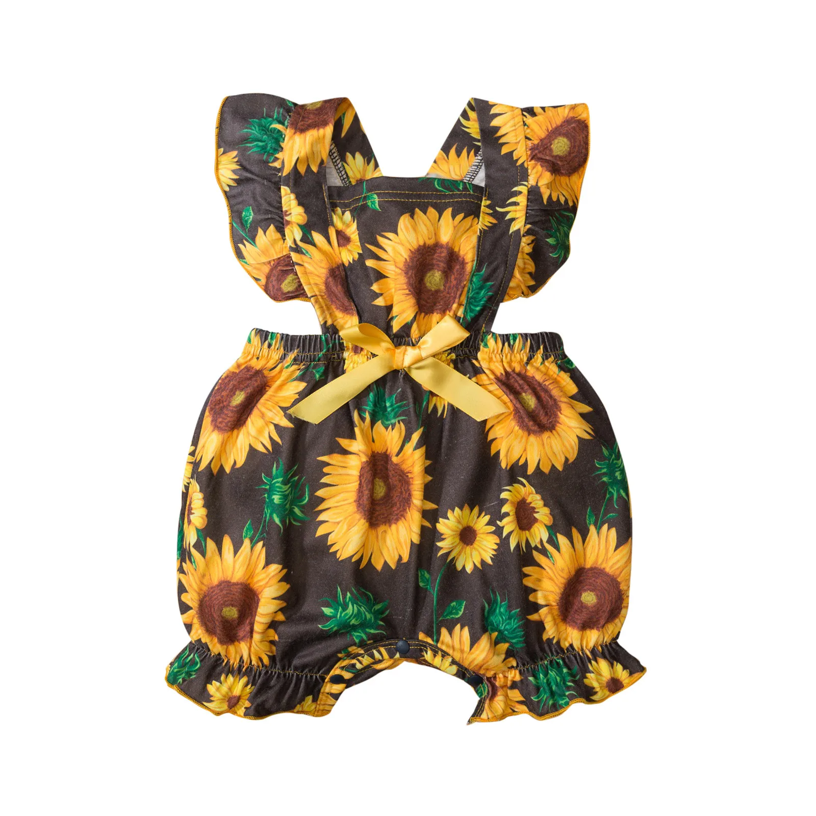 Комбинезон х/б с бантом для девочек 0-24 месяцев | Детская одежда и обувь