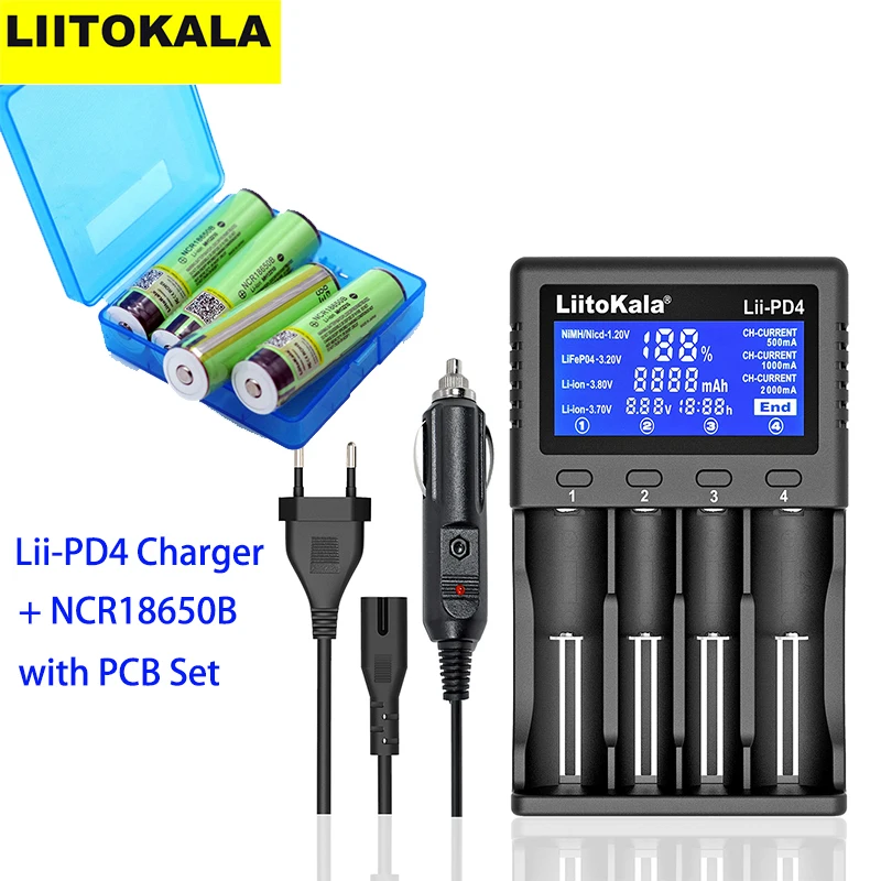 

LiitoKala NCR18650B с печатной платой 3,7 в 3400 мАч 18650 перезаряжаемая литий-ионная батарея со стандартным ЖК-дисплеем
