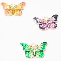 9pcs enamel butterfly pendants popular necklace earrings metal accessories diy charms for jewelry crafts making 2016mm a391