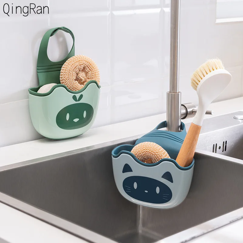 

Portable Home Kitchen Hanging Drain Bag Basket Bath Storage Tools Sink Holder EscorredorLouca Soap Holder Cartoon Animals Sponge