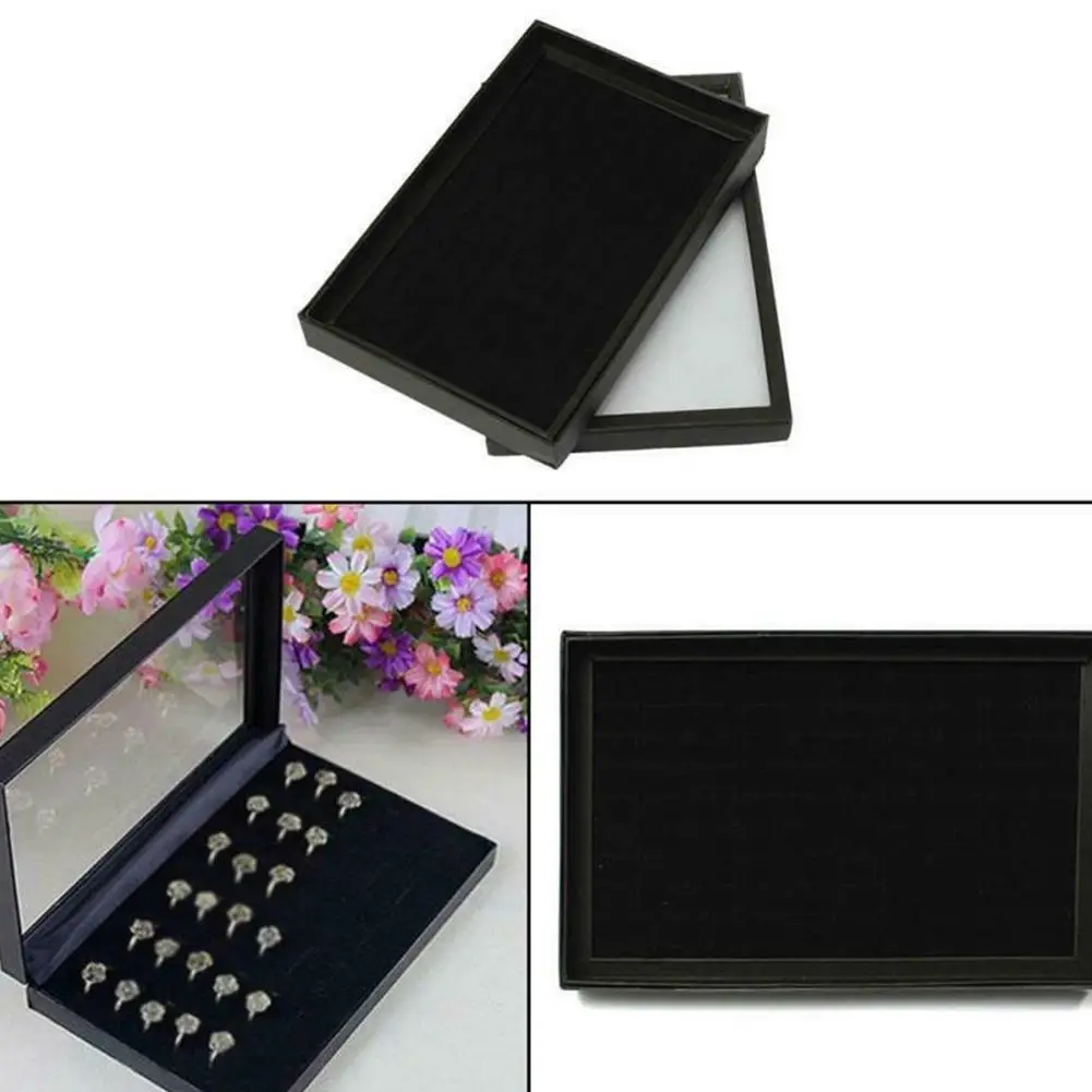 Черного цвета большие размеры 36 бит ювелирные изделия кольцо Дисплей Органайзер