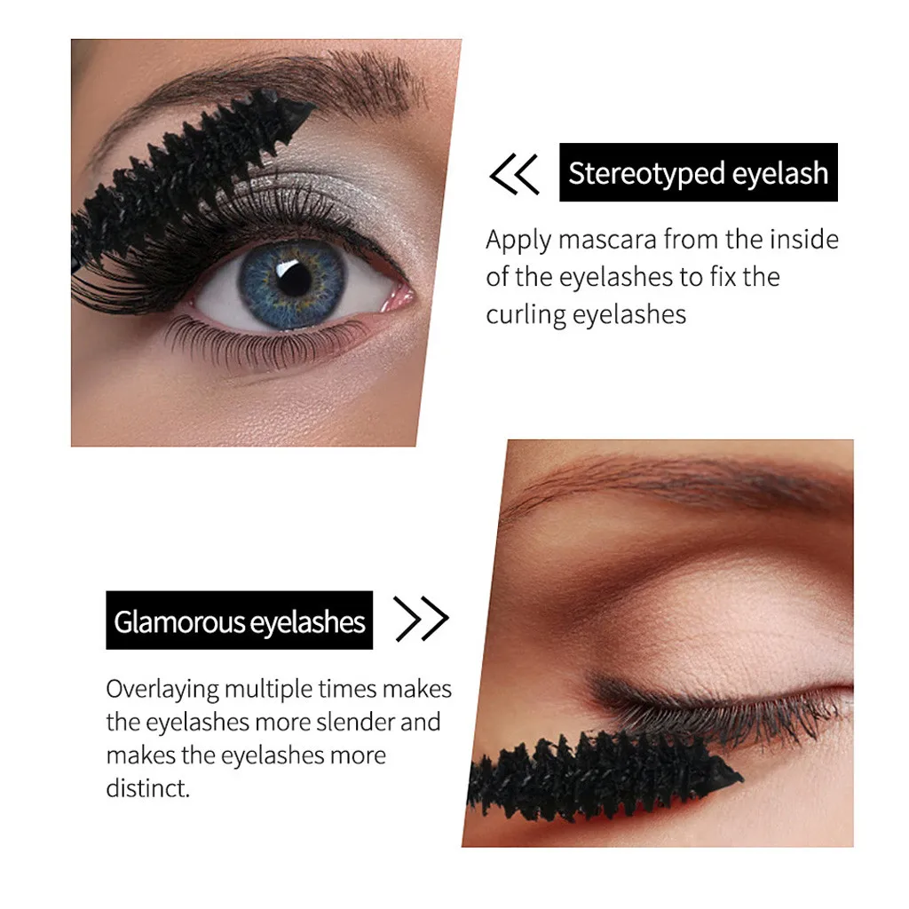 4D волокна тушь для ресниц длинные черные ресницы наращивания Водонепроницаемый