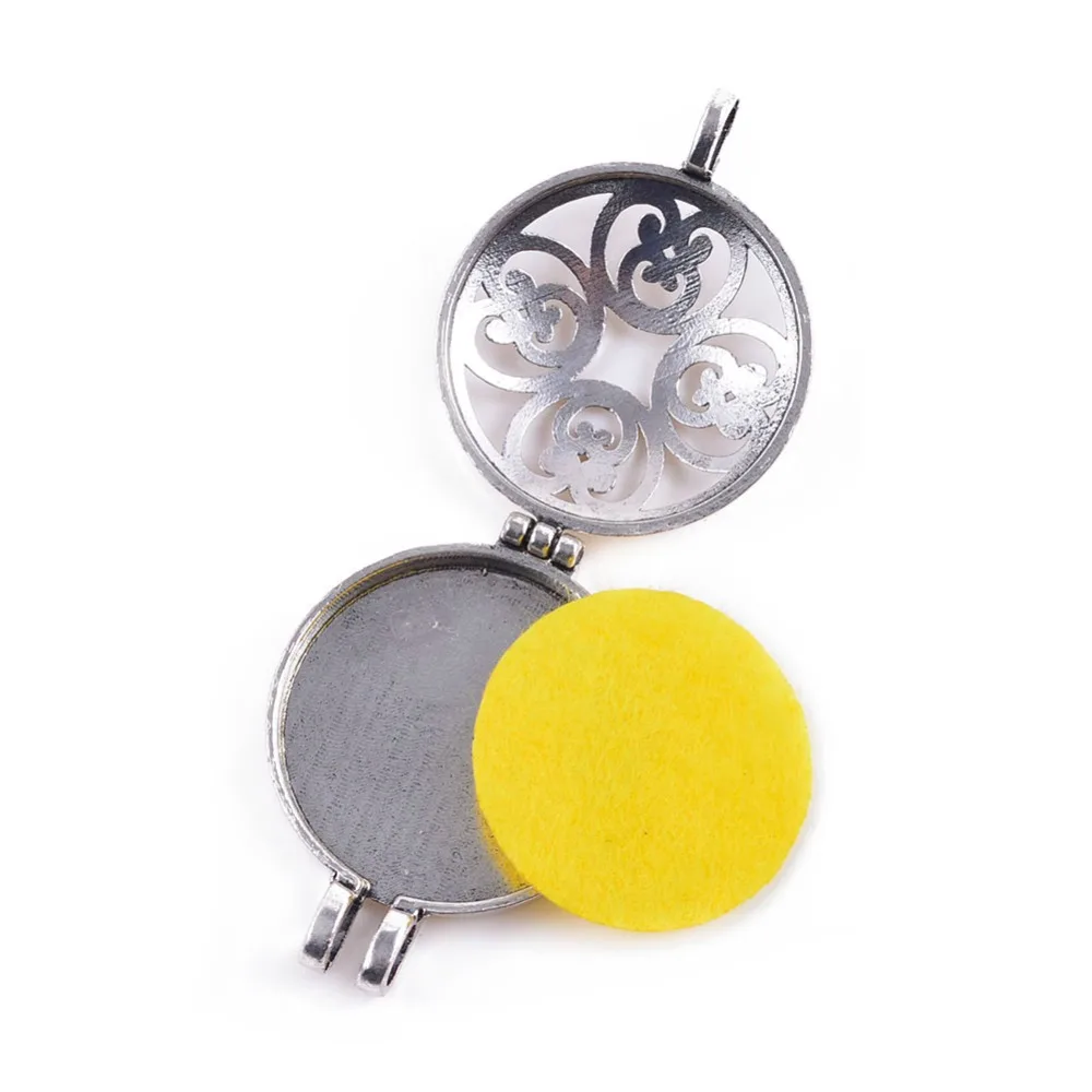 Круглые кулоны серебряного цвета для ароматерапии 10 шт. 32 мм|locket pendant|diffuser locketoil