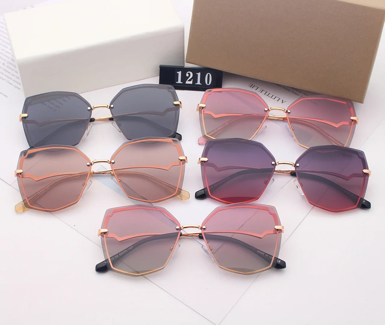 

Original Designer Brand D Polygon Polarized Sunglasses Men Vintage Frame Irregular Sun Glasses for Women Gradient Goggle Eyewear