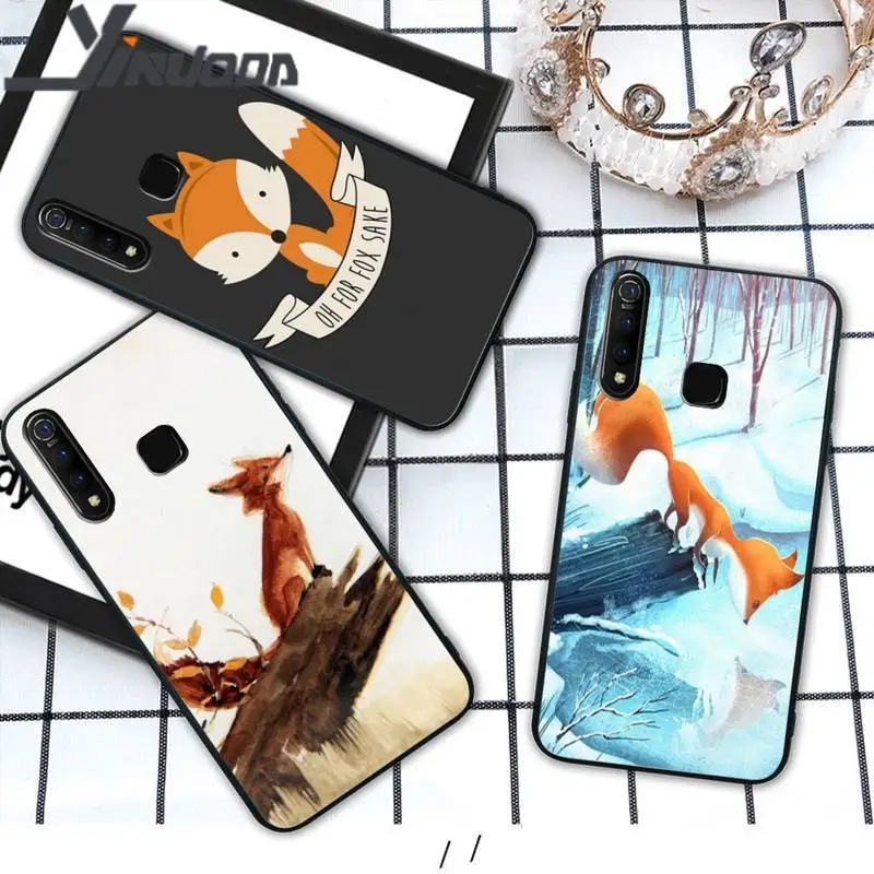 Yinuoda животных черного цвета с рисунком лисы мягкий чехол для телефона vivo u3x Y11 Y12 Y19