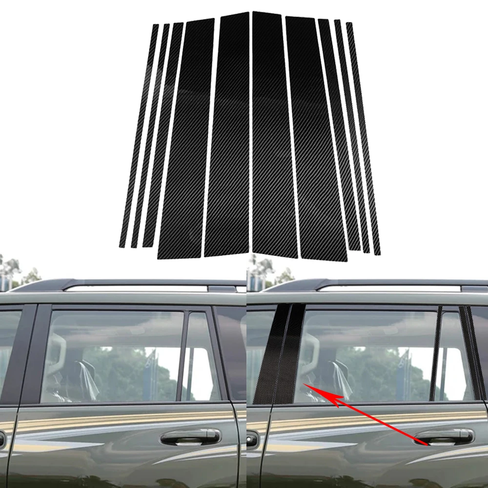 

For Toyota Land Cruiser Prado 120 150 2011-2018 Carbon Fiber Window Column Trim Strip Exterior Decoration Sticker 3D panel