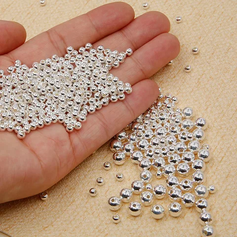 Бусины из серебра 925 пробы для изготовления ювелирных изделий, аксессуары для браслетов и ожерелий, 10-40 шт.