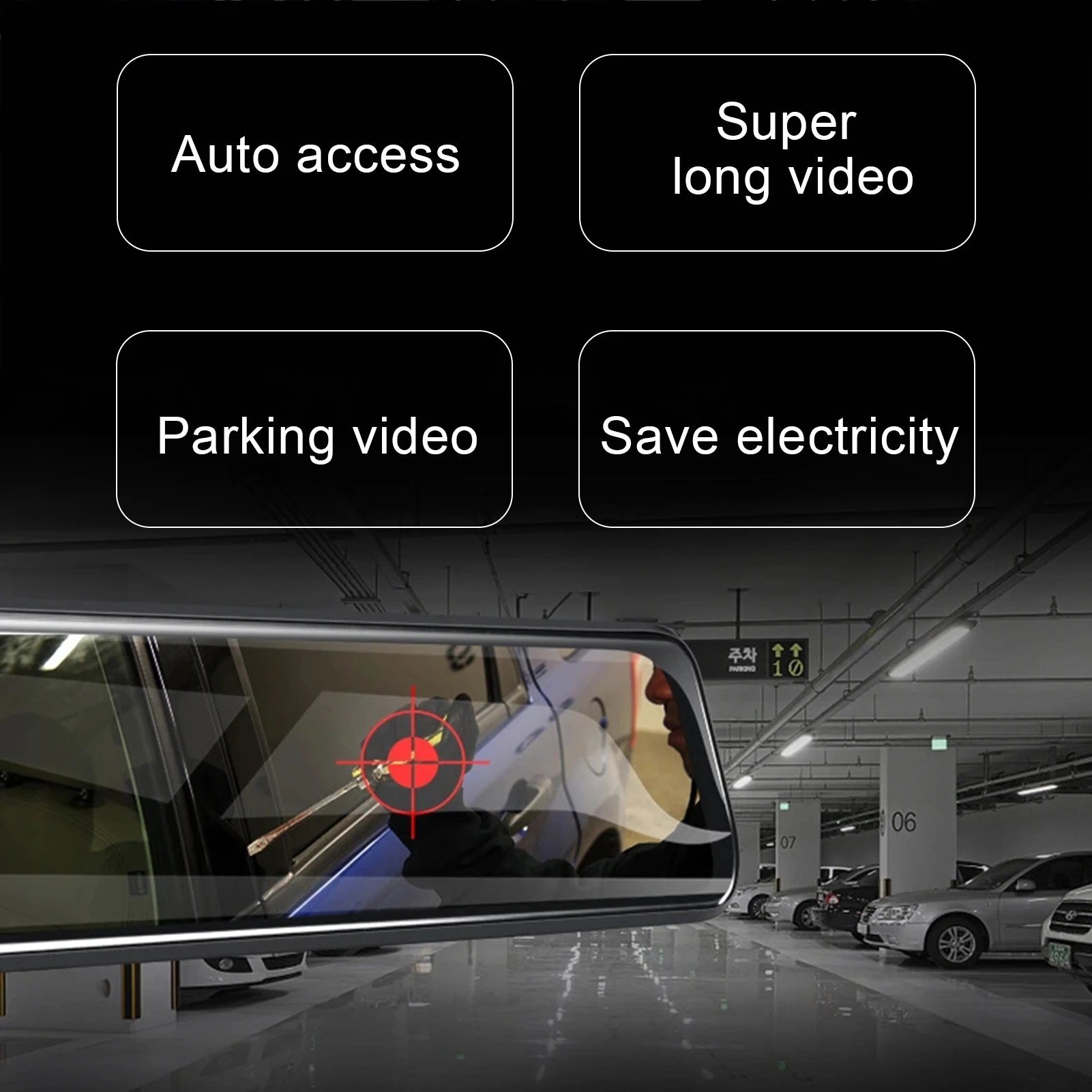 

9.66 inches Touch Screen 2.5K Car DVR stream media Dash camera Dual Lens Video Recorder Rearview mirror 1080P Rear camera