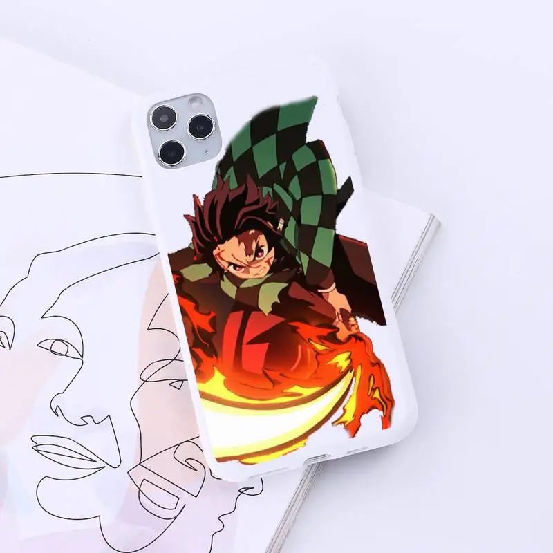 

Demon Slayer Comics Anime girl Phone Case Candy Color for iPhone 6 7 8 11 12 s mini pro X XS XR MAX Plus