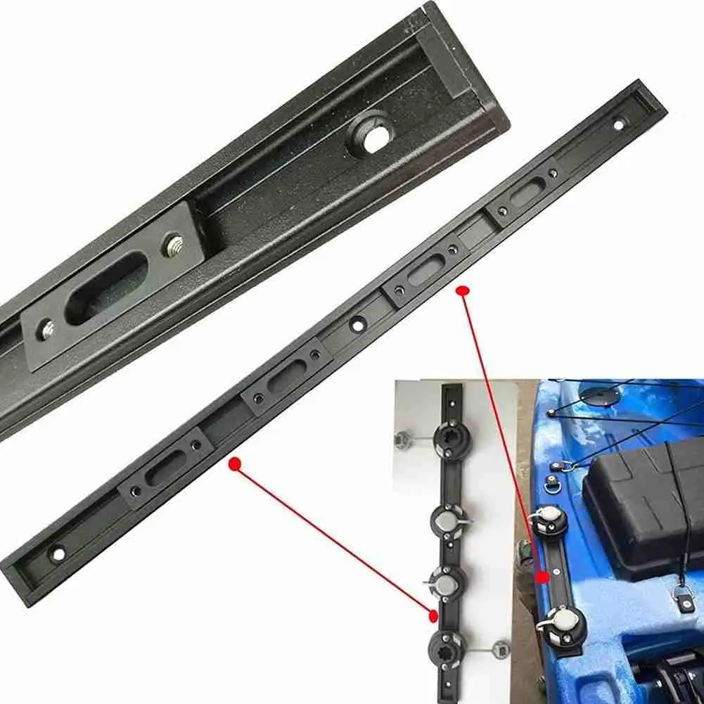 

DIY Kayak Aluminum Slide Track Rails Bracket With Four Fishing Rod Holder Mounting Base DIY Kayak Systems