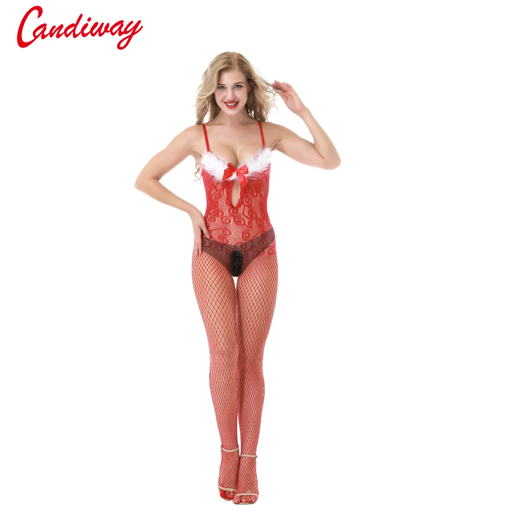 Рождественский костюм эластичные чулки с искусственными перьями сетчатый