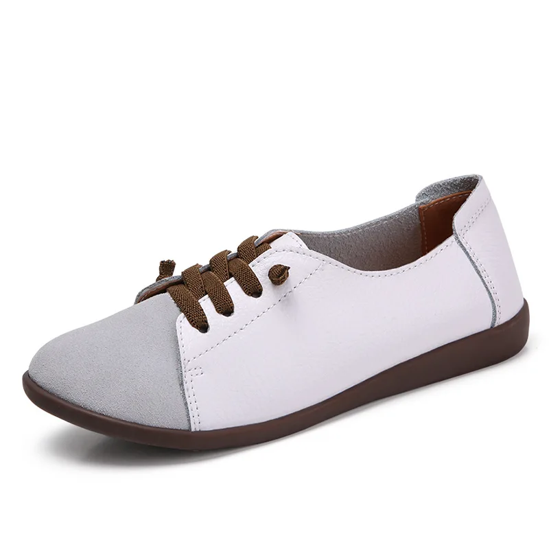 

FANAN 2021 Genuine Leather Shoes Woman Spring Ladies Shoes Slip On Ballet Flats Sneakers Women Oxford Shoes Plus Size Moccains