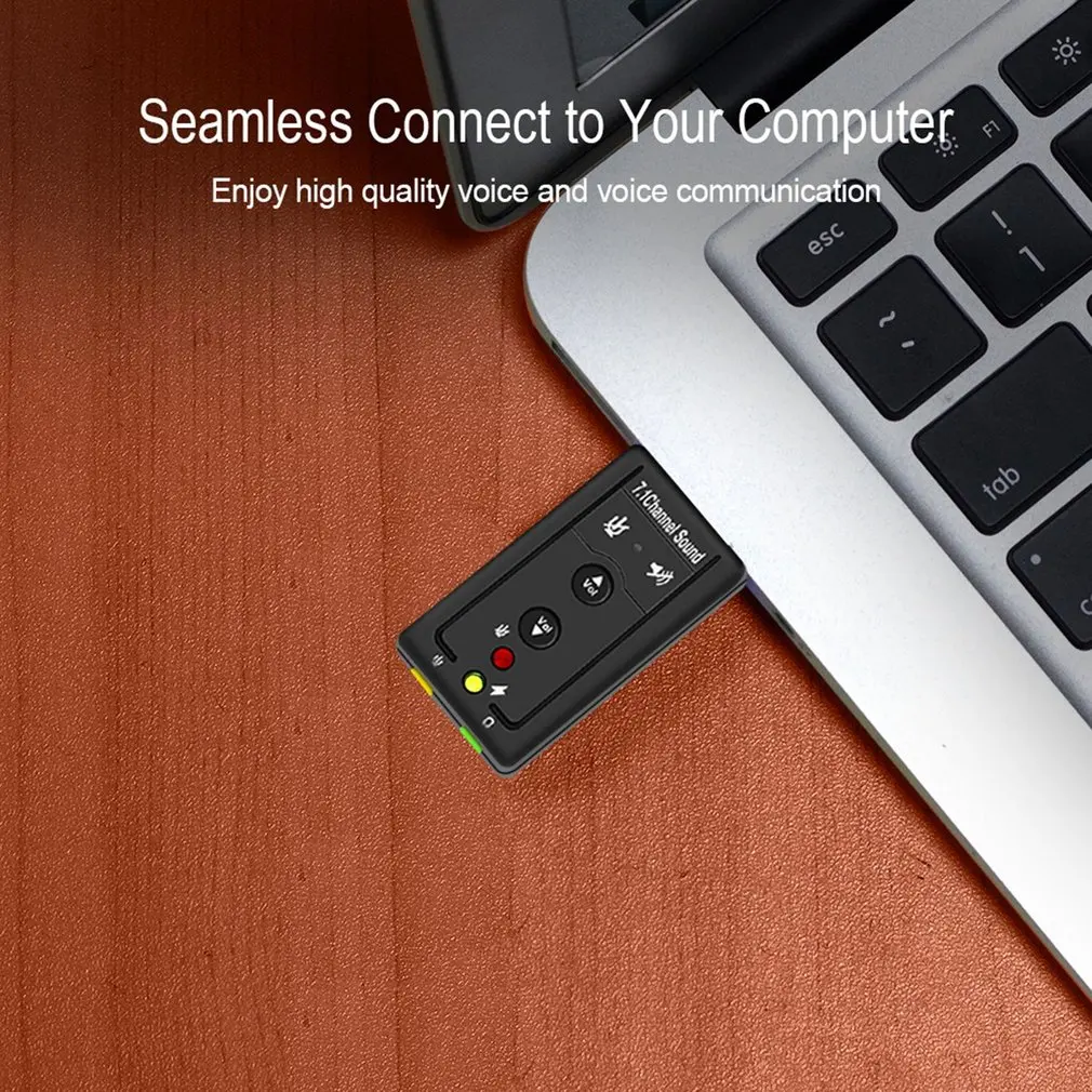 USB хабы 2 0 внешняя звуковая карта 7.1CH аудио мини адаптер с кнопкой управления 3 5 мм
