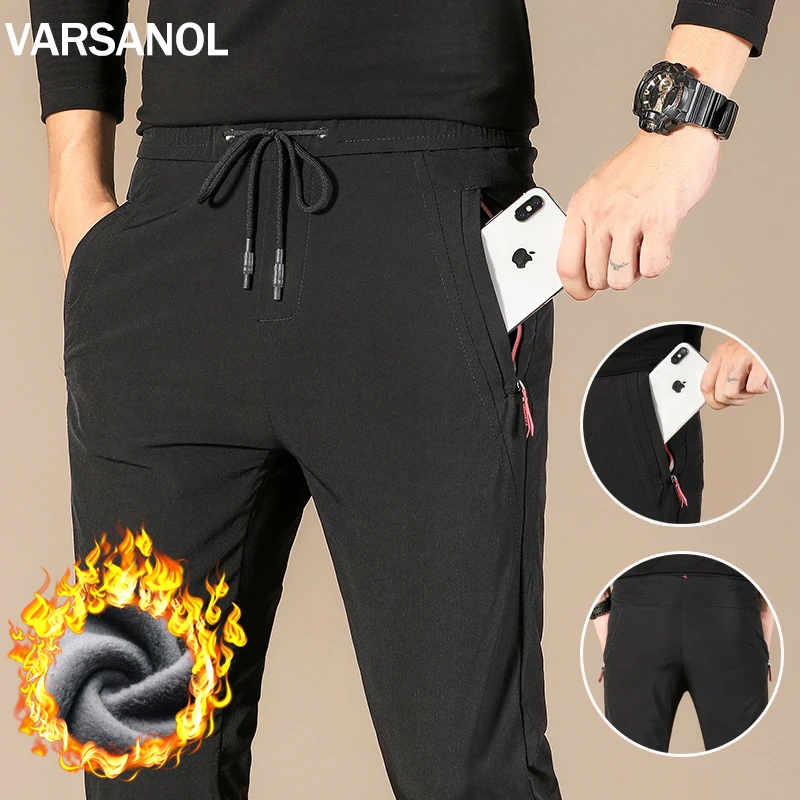 

Varsanol Jogger Men Casual Sport Sweatpants Fashion Solid Black Streetwear Trousers Leggings Gym Track and Field Sweatpants 4XL